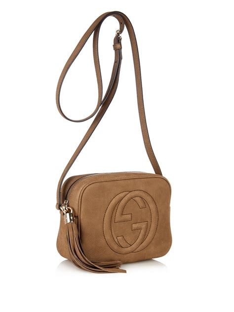 gucci brown leather crossbody women|gucci wallet with crossbody strap.